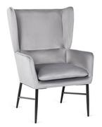 Fotele - Szary welurowy fotel w stylu loft - Anro - Elior - miniaturka - grafika 1