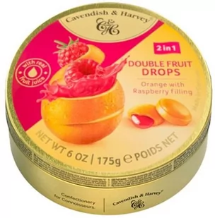 Landrynki Cavendish  Double Fruits Orange Raspberry Dropsy 175G - Cukierki - miniaturka - grafika 1