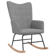 Fotele - vidaXL Fotel bujany, jasnoszary, tapicerowany tkaniną - miniaturka - grafika 1