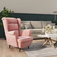 Fotele - VidaXL Lumarko Fotel różowy, aksamitny 324063 VidaXL - miniaturka - grafika 1