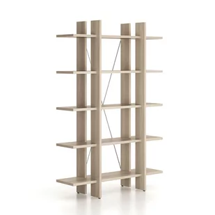 Regał biurowy wysoki krótki SOLID, 1250 x 400 x 1825 mm, naturalny dąb - Regały biurowe - miniaturka - grafika 2