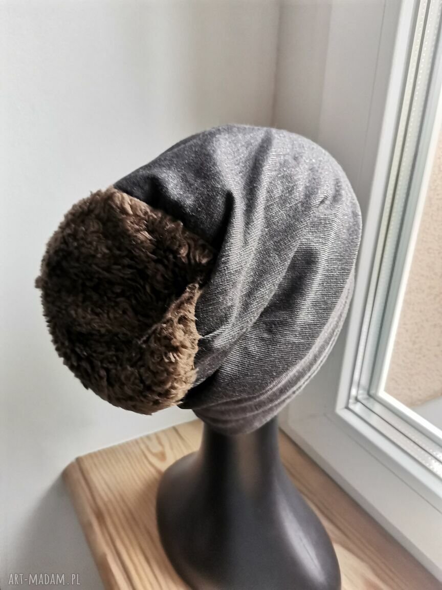 czapka szara smerfetka damska rudaklara