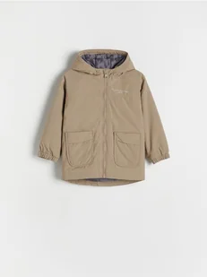 Reserved - Ocieplana kurtka parka z kapturem - brązowy - Kombinezony dla dzieci - miniaturka - grafika 1