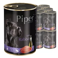 Mokra karma dla psów - Dolina Noteci Piper Animals mokra karma dla psa z królikiem puszka waga 24x400 g - miniaturka - grafika 1