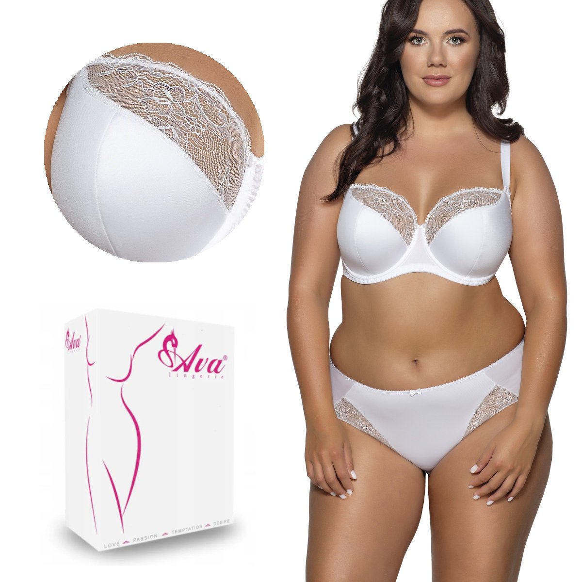 Biustonosz Semi Soft AV 2110 półusztywniany biały 85H