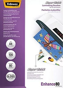 Fellowes Laminator Folie do laminowania SUPER QUICK 80 , 216x303 mm , A4, 100 - Folie do laminatora - miniaturka - grafika 2