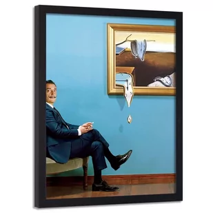 Plakat w ramie czarnej FEEBY Salvador Dali zegary, 50x70 cm - Plakaty - miniaturka - grafika 1
