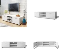 Szafki RTV - vidaXL Szafka pod TV biały wysoki połysk 140x40,5x35 cm - Szafka pod TV - Szafki pod TV - Szafki HiFi - Szafki HiFi - miniaturka - grafika 1