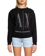 Bluzy damskie - Armani Exchange Bluza damska z motywem jednorożca, czarny, XL - miniaturka - grafika 1