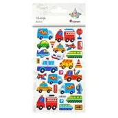 Zabawki kreatywne - Naklejki wypukłe pojazdy znaki drogowe 28szt Nowa - miniaturka - grafika 1