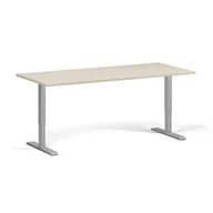 Biurka - Stół z regulacją wysokości, 2 silniki, 745 - 1215 mm, blat 1800 x 800 mm, podstawa szara, brzoza - miniaturka - grafika 1
