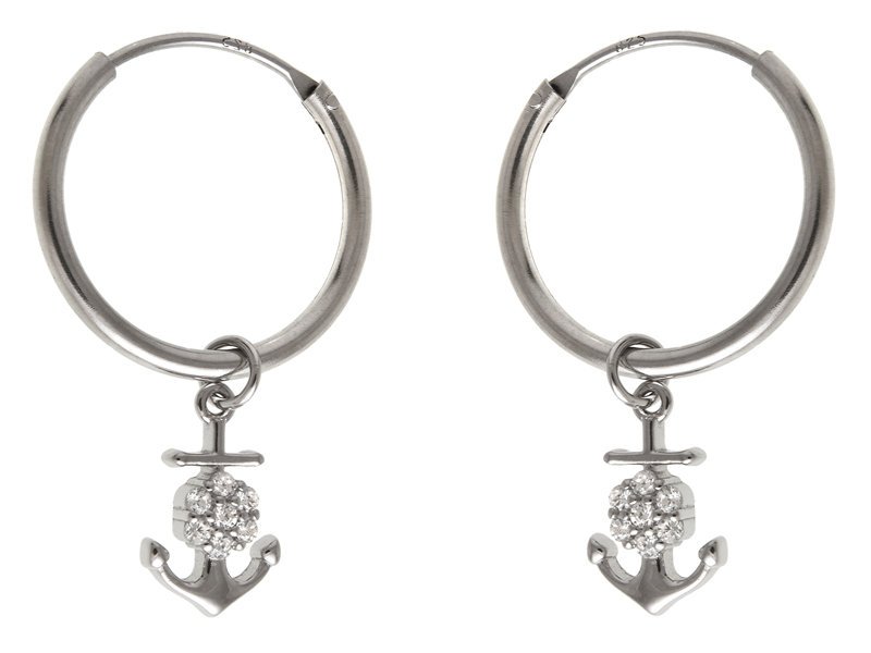 KOLCZYKI KÓŁKA Z PRZYWIESZKĄ KOTWICA K2681 - 1,9g.