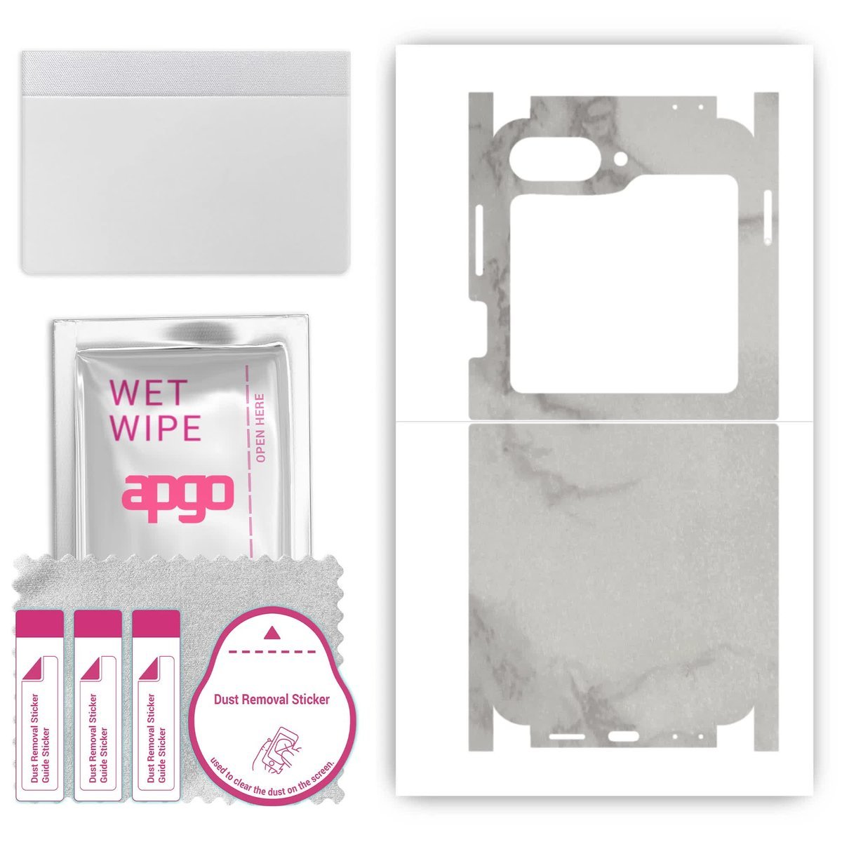 Folia naklejka skórka strukturalna na TYŁ+BOKI do Samsung Galaxy Z Flip 6 - Marmur Szary - apgo SKINS