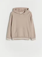 Bluzy dla chłopców - Reserved - Sweter z kapturem - beżowy - miniaturka - grafika 1