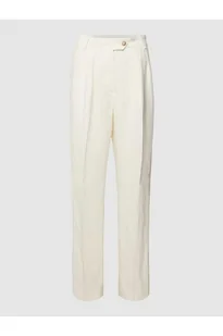 Spodnie lniane zapinane na guzik i zamek błyskawiczny model ELEVATED - Tommy Hilfiger - Spodnie sportowe damskie - miniaturka - grafika 1