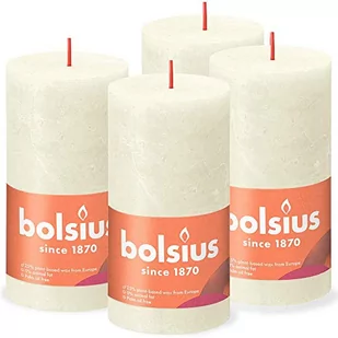 Bolsius Rustykalne świece pieńkowe Shine, 6 szt., 130x68 mm, perłowe Sfeerpunt - Świece - miniaturka - grafika 1
