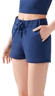 Spodenki damskie - LOS OJOS Damskie krótkie spodenki sportowe – szorty treningowe dla kobiet – szorty z kieszeniami do jogi, wędrówek, biegania i na co dzień, Granatowy (True Navy), M - miniaturka - grafika 1