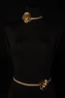 Naszyjniki - Choker bismark z kwiatem (C23/FSH/08AU) - miniaturka - grafika 1