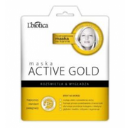 Maseczki do twarzy - L'biotica Maska hydrożelowa Active Gold - Rozświetla i wygładza 5907636934219 - miniaturka - grafika 1