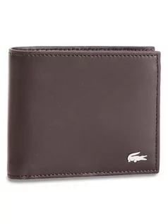 Portfele - Lacoste Duży Portfel Męski Large Billfold & Coin NH1112FG Brązowy - grafika 1