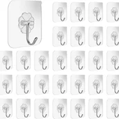 Zawiasy, okucia i inne akcesoria - Opakowanie 30 samoprzylepnych haczyków, bez wiercenia, przezroczystych i wodoodpornych, do kuchni, łazienki i na ścianę. - miniaturka - grafika 1