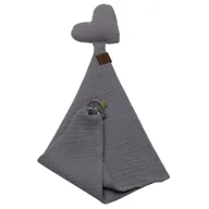 Smoczki uspokajające - Hi Little One - Przytulanka Dou Dou Serce Z Zawieszką Na Smoczek Grey - miniaturka - grafika 1