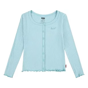 Levi's Dziewczęcy kardigan Lvg Solid Ls Scoop Neck Rib do 3ej294, Aqua Sea Blue, 3 lat - Swetry damskie - miniaturka - grafika 1