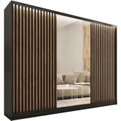 Szafy - Szafa przesuwna z lustrem lamele 250 cm Loft dąb - miniaturka - grafika 1