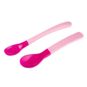 Sztućce dla dzieci - Zestaw łyżek CANPOL BABIES 9/581 Różowy (2 elementy) - miniaturka - grafika 1