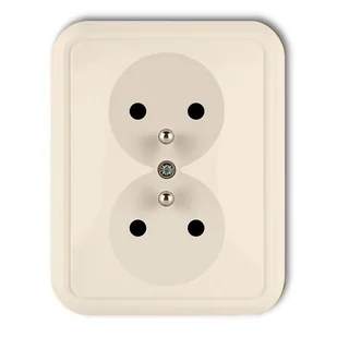 Beżowe gniazdo podwójne z uziemieniem 1GPT-2z LIZA KARLIK - Gniazdka elektryczne - miniaturka - grafika 1