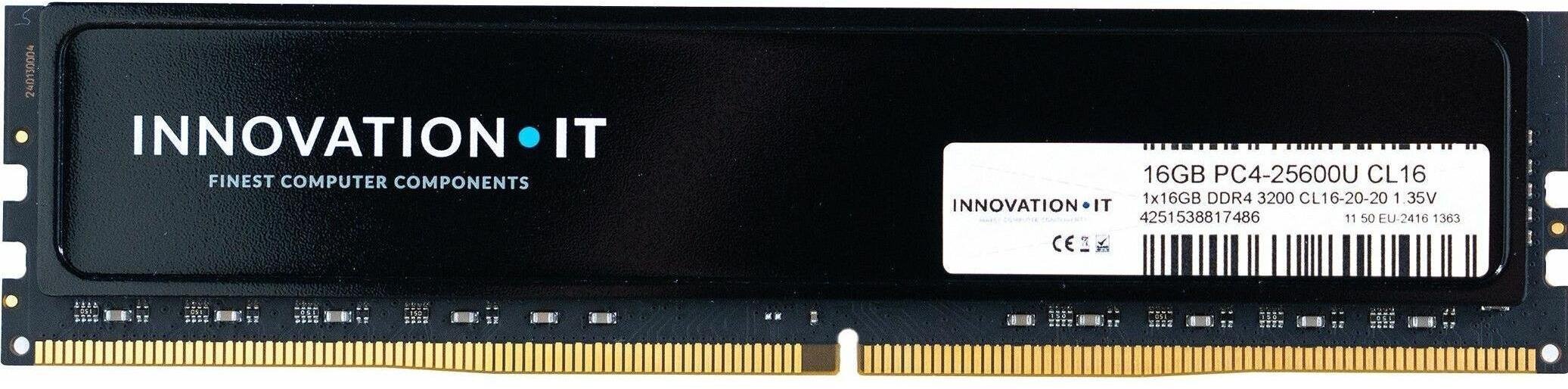 Innovation IT 3200 16GB Innovation IT CL16 1.35V with Heatspreader CL16-20-20 4251538817486