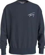 Bluzy męskie - Tommy Hilfiger Bluza Męska Tjm Tommy Signature Crew Navy Dm0Dm15206 C87 L - miniaturka - grafika 1