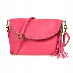 Torebka Damska Skórzana Skóra Naturalna Listonoszka Na Ramię Klapa Fuksja - Torebki damskie Torebka Damska Skórzana Skóra Naturalna Listonoszka Na Ramię Klapa Fuksja - Torebki damskie - miniaturka - grafika 1