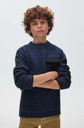 Swetry dla chłopców - Mayoral sweter dziecięcy kolor granatowy - miniaturka - grafika 1