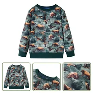 Bluzy dla dziewczynek - Bluza dziecięca - ciemnozielona - 92 - Bluza Dla Dziecka - miniaturka - grafika 1