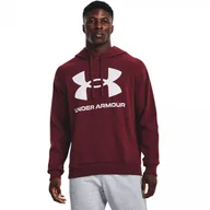 Bluzy sportowe męskie - Męska bluza dresowa nierozpinana z kapturem UNDER ARMOUR UA Rival Fleece Big Logo HD - miniaturka - grafika 1