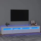 Szafki RTV - Lumarko Szafka pod TV z oświetleniem LED, biała, 240x35x40 cm - miniaturka - grafika 1