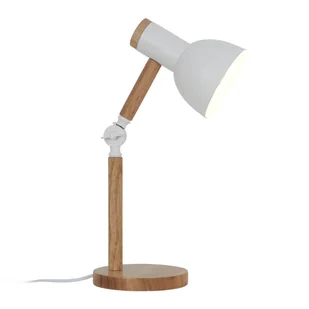 Regulowana lampka biurkowa Balbo T22004B-WH Zumaline biały drewniany - Lampy stojące - miniaturka - grafika 1