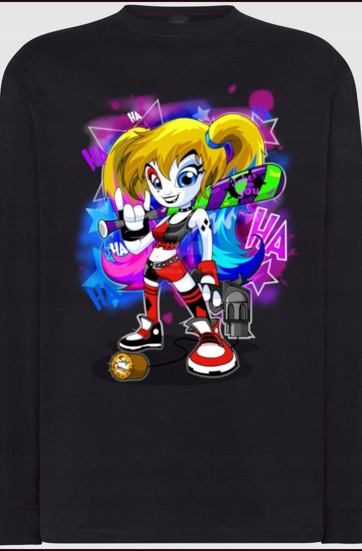 Harley Queen Męski Modny Longsleeve Nadruk R.XL