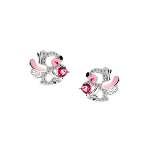 Kolczyki srebrne 925 Błyszczący Angel Serduszko Cyrkonie dla małej damy PREZENT - Kolczyki - miniaturka - grafika 1