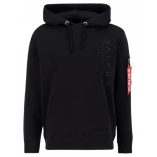 Bluza z kapturem Alpha Industries EMB Hoody 138333 03 - Czarna 3XL - Odzież taktyczna i umundurowanie - miniaturka - grafika 1