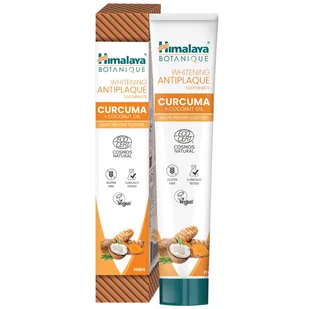 Himalaya Botanique, wybielająca pasta, kurkuma i olej kokosowy, bez fluoru, 75 ml - Pasty do zębów - miniaturka - grafika 1