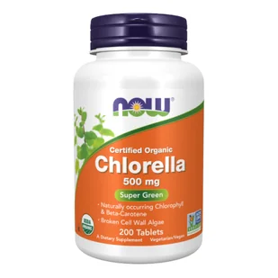 Now Foods Foods Chlorella 500mg Organic 200 tabs - Witaminy i minerały - miniaturka - grafika 1