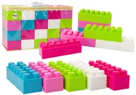Klocki - Duże Klocki Konstrukcyjne Podłużne W Torbie Naklejki Kolorowe 20 El - miniaturka - grafika 1