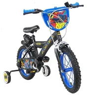 Rowery - albri 14 cali, rower Batman, ze stabilizatorami bocznymi, butelką i niestandardową przednią tarczą. Made in Italy Dziecko, Czarny - miniaturka - grafika 1