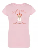 Koszulki i topy damskie - T-Shirt damski fajny nadruk KWIATY KWIATKI r.S - miniaturka - grafika 1