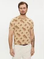Koszulki męskie - Boss T-Shirt Tiburt 419 50504100 Beżowy Regular Fit - miniaturka - grafika 1