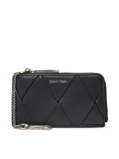 Calvin Klein Etui na klucze Ck Woven Zip Around Cardholder K60K612954 Czarny - Etui na klucze - miniaturka - grafika 1