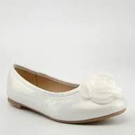 Buty dla dziewczynek - Beppi 2205421 balerinki dziewczęce białe perłowe - miniaturka - grafika 1