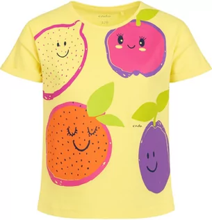 Bluzki dla dziewczynek - T-shirt z krótkim rękawem dla dziewczynki, z motywem owocowym, żółty 9-13 lat - grafika 1